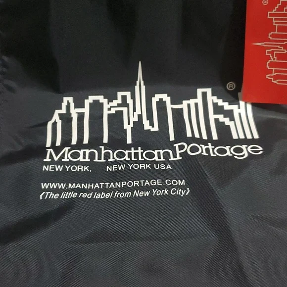 Manhattan Portage Bkack Nylon Grocery Y Shopping Tote Bag - Picture 3 of 10